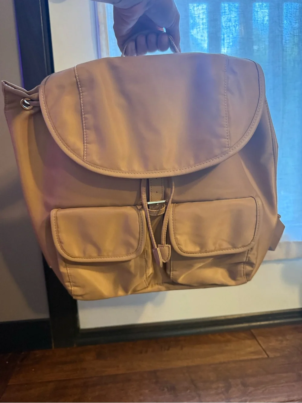 Year of Ours Light Beige Backpack with Front Pockets